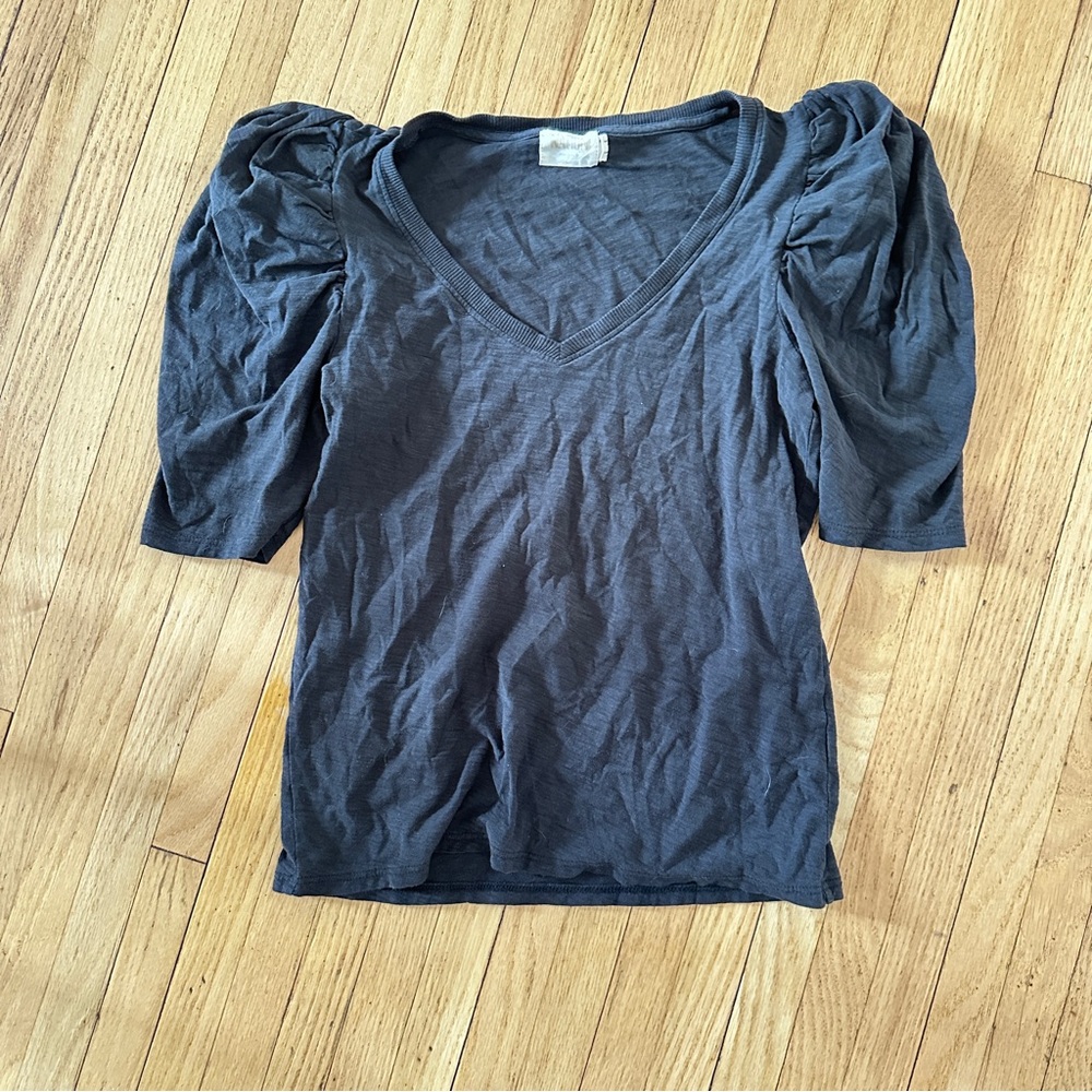 Nation puff sleeve V-Neck Women's Top